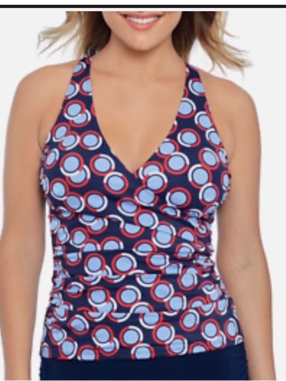Sonnet Shores Dots Tankini Swimsuit Top - size 8 - NWOT